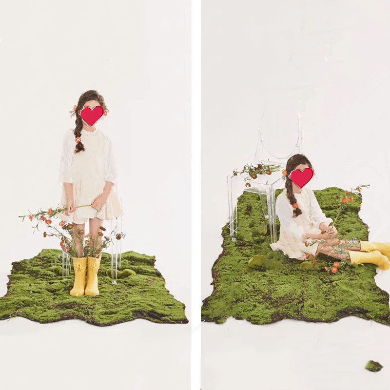 Simulation Lawn Moss Children Photography Props Personality Tide Cool Photo Gallery Photo Decorated Carpet Background Greens