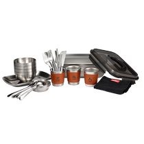 Fire Shepherd Outdoor Picnic Tableware Portable Storage Bag Set Camping Tableware BBQ Travel Stainless Steel