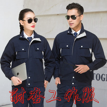 Autumn and winter overalls set mens long-sleeved workwear-resistant auto repair factory workshop labor insurance overalls jacket customization