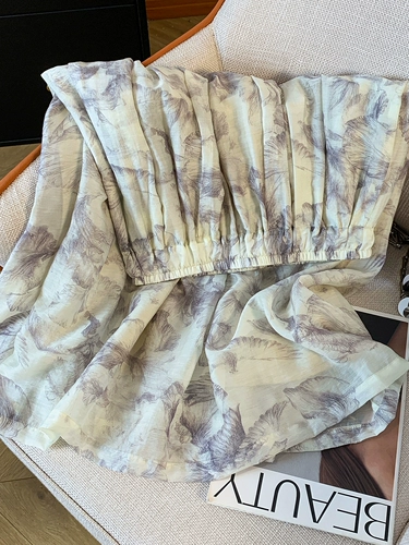 Летняя этническая длинная юбка, французский стиль, этнический стиль, на резинке, по фигуре