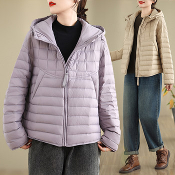Thin, hooded down-padded jacket for women, winter, korean style, large size, fat mm, loose, quilted, warm, cotton-padded jacket, trendy Thin, hooded down-padded jacket for women, winter, korean style, large size, fat mm, loose, quilted, warm, cotton-padded jacket, trendy
