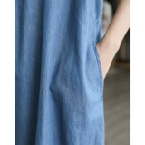 Джинсовое летнее тонкое платье-комбинация для отдыха, базовая длинная юбка без рукавов, размер, оверсайз, средней длины