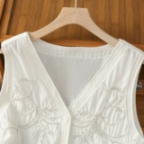 Элитный жилет, майка топ без рукавов, с вышивкой