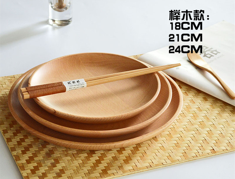 Tấm gỗ xuất khẩu Nhật Bản-phong cách vòng tấm gỗ đơn giản ăn sáng tấm dưa trái cây món ăn món ăn lạnh khách sạn bộ đồ ăn bằng gỗ đũa gỗ trắc