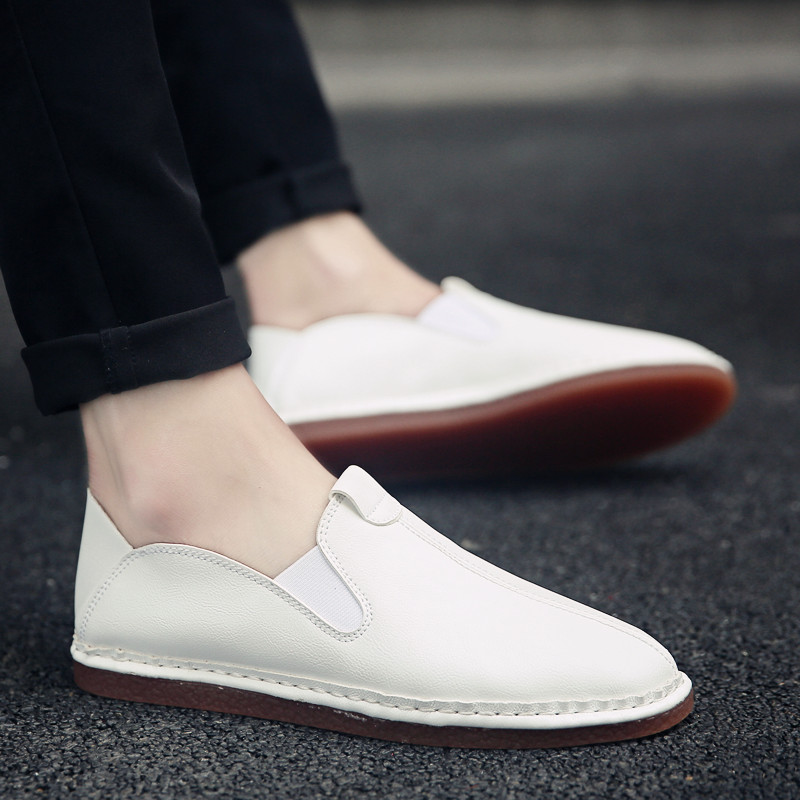 2021 spring new British style lazy beanie shoes Lin Wanwan 38 yards small leather shoes Korean version all-match casual shoes for men