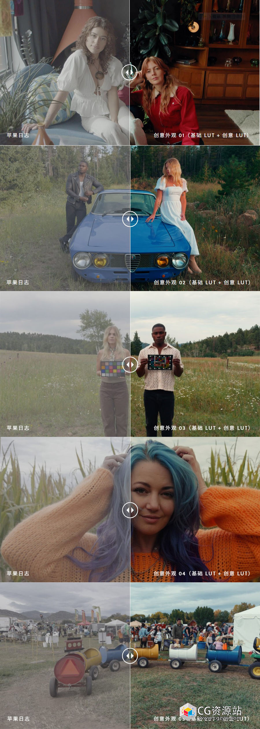 5组适用于Apple Log 创意LUT视频调色预设 Creative LUTs for Apple Log Pack-图片2
