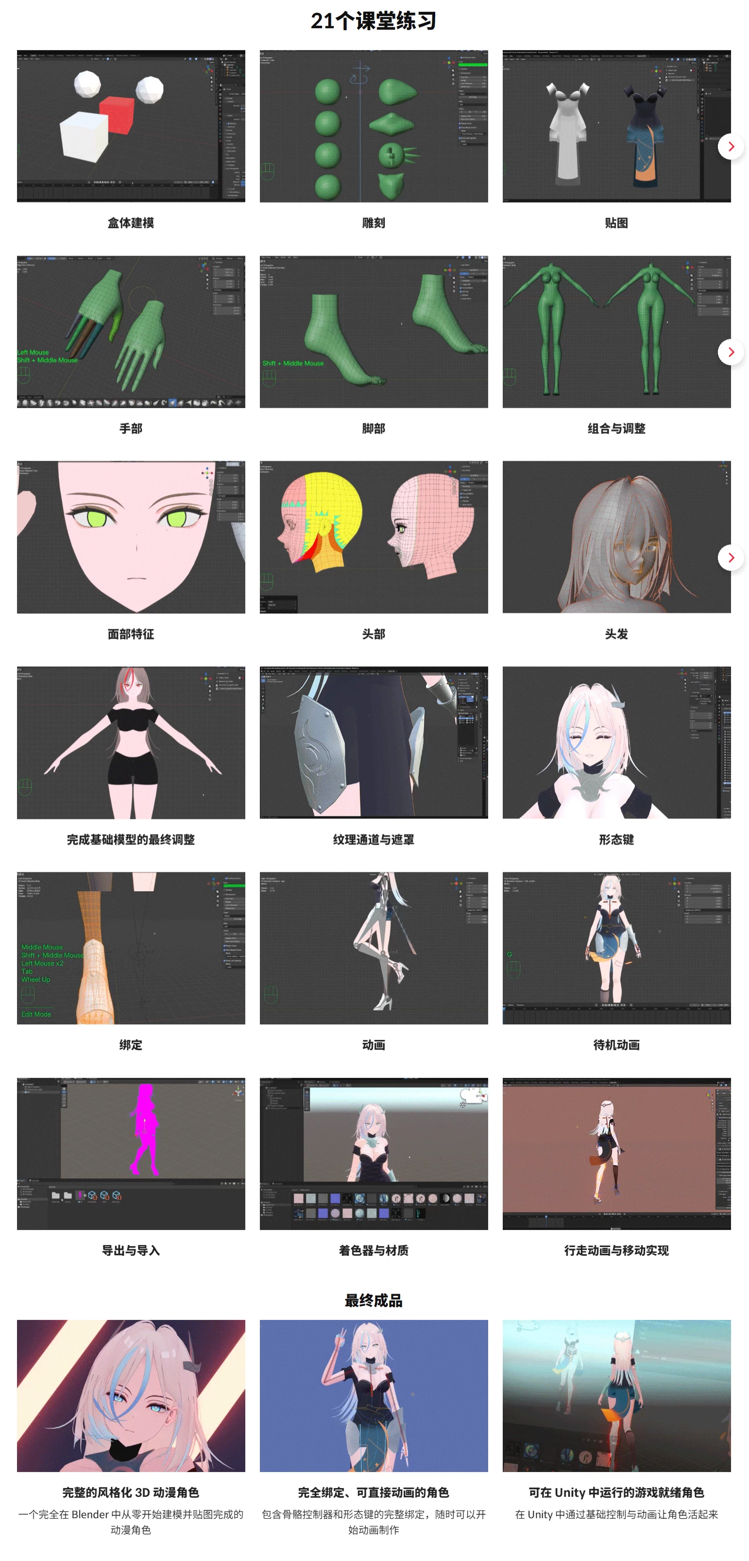 Blender+Unity卡通二次元游戏动漫人物角色建模绑定动画教程 中文字幕-图片2