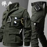 Износостойкая хлопковая эластичная элитная камуфляжная куртка для работы, комплект, защита от ожогов