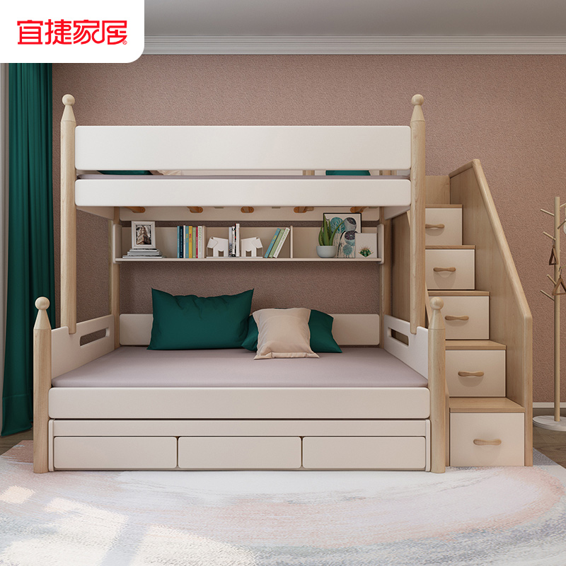 Nordic all solid wood children's bed high and low bed bunk bed two-layer bunk bed child mother bed bunk bed adult household - Taobao