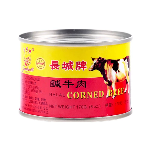 [长城牌午餐肉咸牛肉罐头170g*6罐 户外即食牛肉熟食早餐火锅食材]