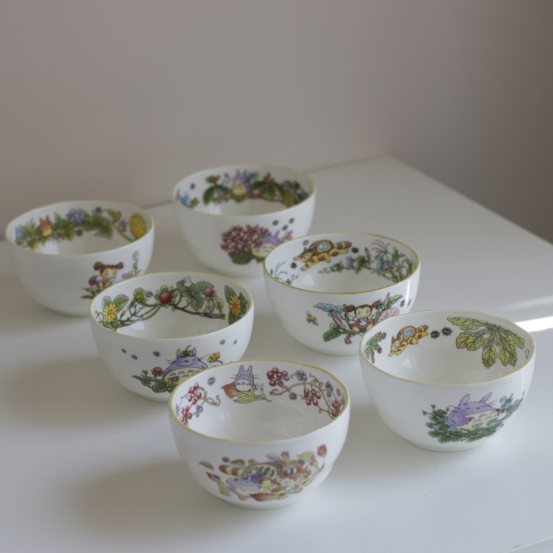 Foru Japanese Totoro Bone China Bowl, Same Style as Hayao Miyazaki, Premium Gift Dessert Snack Bowl