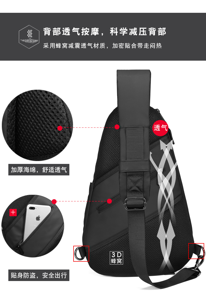 Túi đeo vai nam năng lực lớn Hàn Quốc cá tính thời trang xu hướng du lịch giải trí ba lô nhỏ Messenger túi xách nam đường phố - Túi của con người balo charles & keith