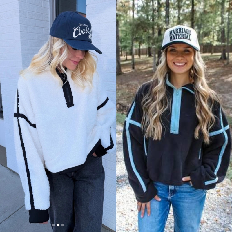 American Niche Brand Rd Women's Autumn and Winter Sherpa Fleece Simple Color-Blocked Zipper Stand Collar Long-Sleeve Sweatshirt 2 Colors American Niche Brand Rd Women's Autumn and Winter Sherpa Fleece Simple Color-Blocked Zipper Stand Collar Long-Sleeve Sweatshirt 2 Colors