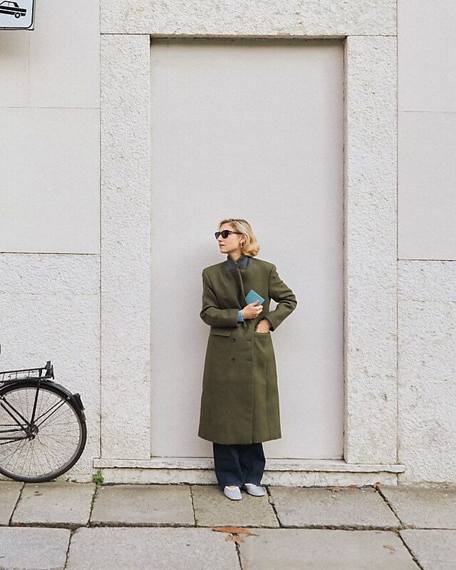 24 Autumn/Winter American Style Jcr Women's Old Money Style Commuter Simple Double-Breasted Italian Melton Wool Coat