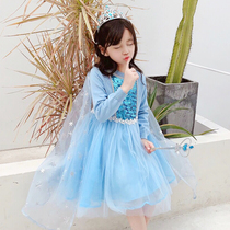 Frozen Aisha princess dress girls genuine Aisha spring and autumn Aisha dress queen 2 childrens yarn skirt