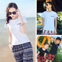 2019 summer new parent-child clothing summer clothing family clothing a family of three and four father-son mother-daughter short-sleeved T-shirt