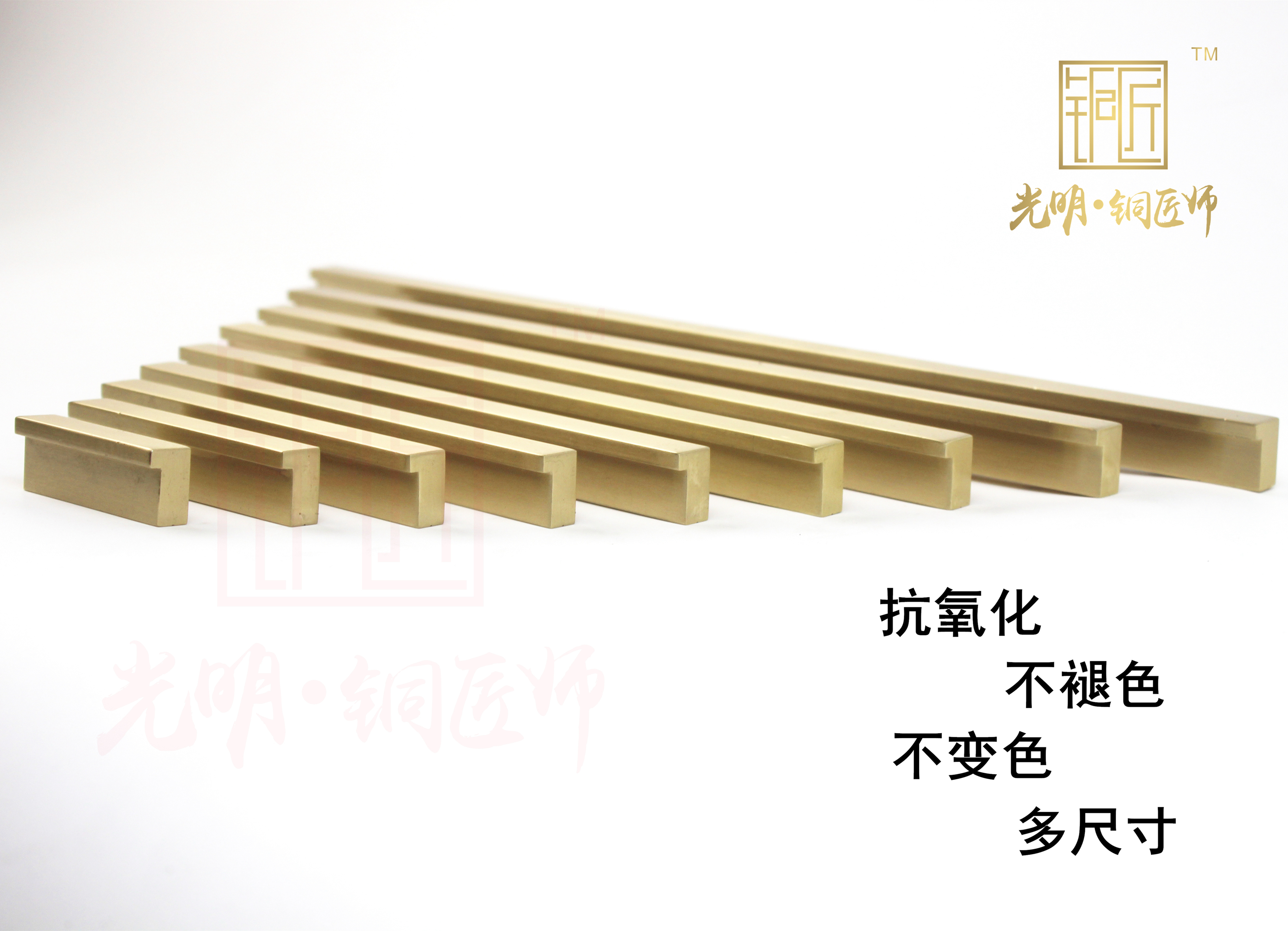 Bright Coppersmith Modern simple American style matte brass handle Wardrobe overall cabinet door Cabinet drawer long handle