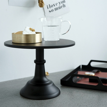 Art wedding cake tray Matte black cake rack Wedding props Wrought iron high-legged snack tray 8 inch tray