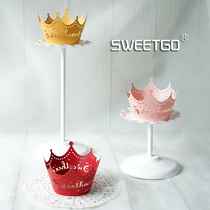 Wedding cupcake rim crown art paper holder pearlescent paper hollow sweet cupcake paper cup