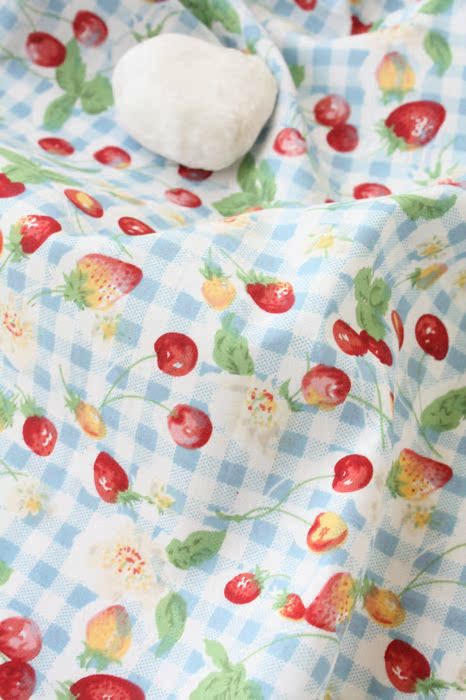 Candy Flower Vải Cherry Dâu Kẻ sọc Cotton Vải Áo Dress Handmade Handmade Quần áo DIY Vải vải cotton mịn