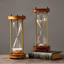 European retro creative time hourglass timer ornaments study owner Office wine cabinet light luxury decorations
