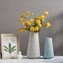 Morandi color brushed Vase ornaments creative ceramic simple dried flower arrangement living room Nordic flower small decoration