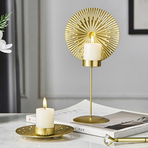 Nordic creative iron candlestick home American Western Table simple big candle ornaments retro candlelight dinner props