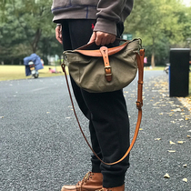 cas bag day department reengraving military canvas matching cow leather small chest bag single shoulder bag retro 100 hitch for mens slanted satchel 6