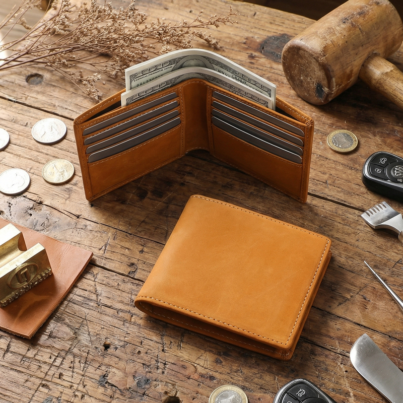 Vintage Crazy Horse Top Layer Cowhide Men's Short Wallet Student Casual Leather Wallet Genuine Leather Money Clip Can Hold Driver's License Trendy Vintage Crazy Horse Top Layer Cowhide Men's Short Wallet Student Casual Leather Wallet Genuine Leather Money Clip Can Hold Driver's License Trendy