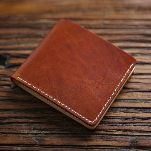 Бумажник, кожаный короткий кошелек, из натуральной кожи, воловья кожа