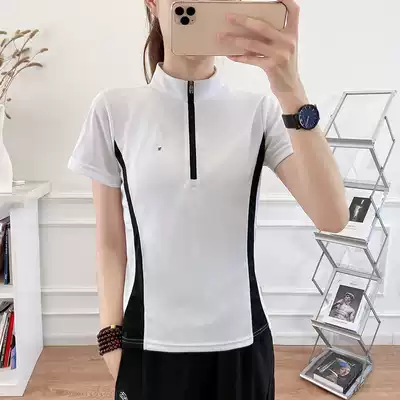 Outdoor sports T-shirt women's summer quick-drying breathable running fitness top yoga stand-up collar short-sleeved men's sportswear