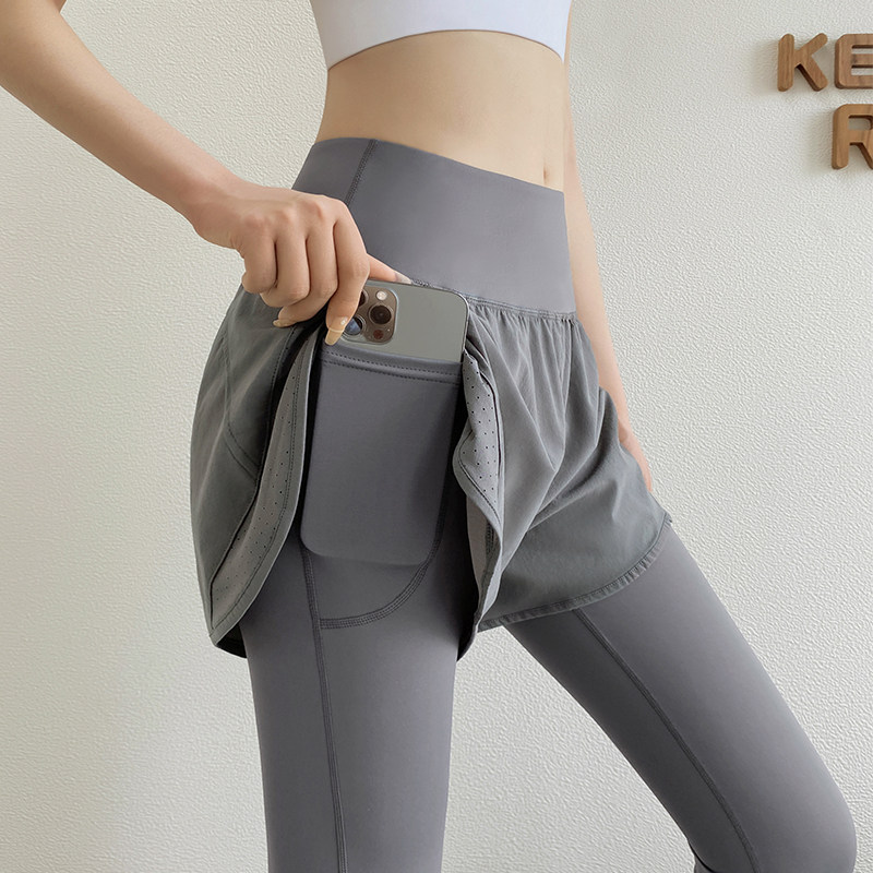 Yoga pants women's high waist lift hips summer holiday two pieces of gym pants running training exercise quick dry tight pants set