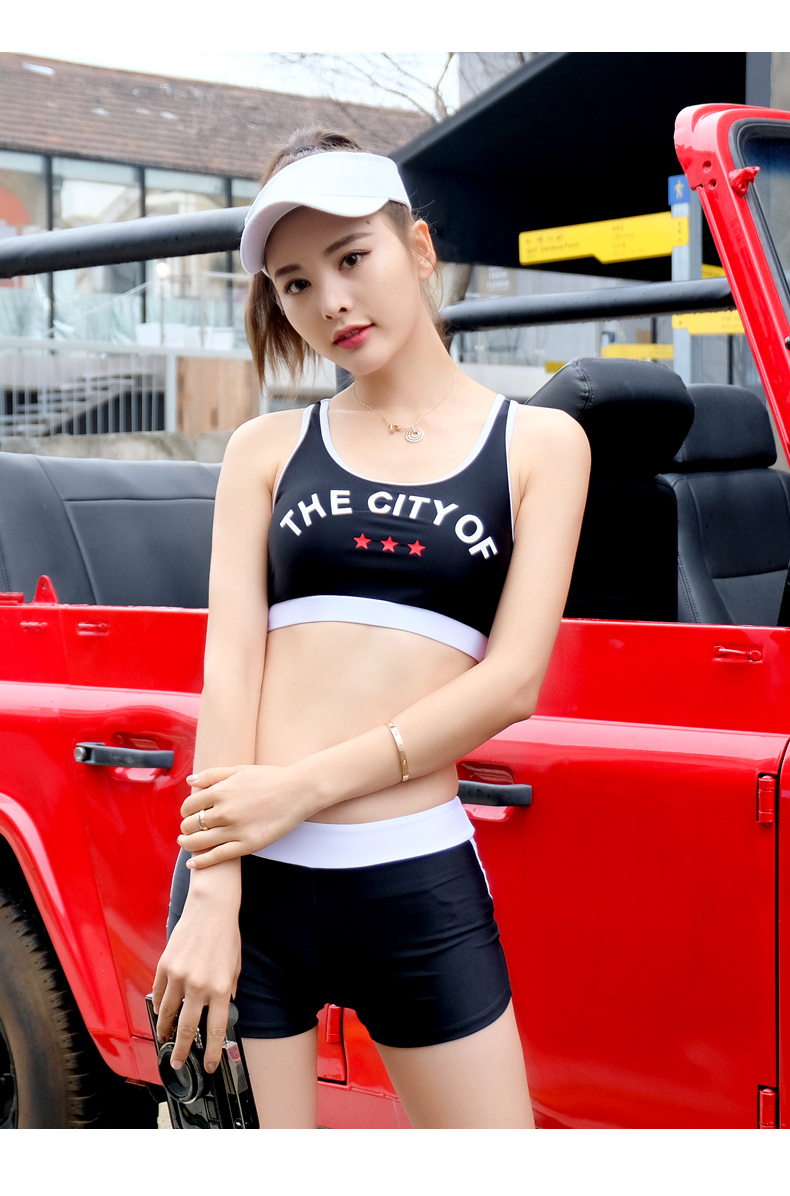 Áo tắm nữ ba mảnh Hàn Quốc suối nước nóng nhỏ hương thơm chia thể thao bụng bảo thủ bikini ngực nhỏ áo tắm sinh viên bộ đồ bơi nữ 2 mảnh	