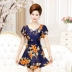 Youyou trung niên áo tắm nữ bảo thủ một mảnh kiểu váy che bụng nóng mùa xuân trung niên mẹ áo tắm đồ bơi kích thước lớn - Bộ đồ bơi One Piece bikini một mảnh đi biển Bộ đồ bơi One Piece