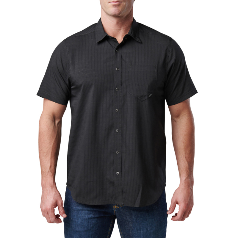 5.11 Summer Lightweight, Breathable, Quick-Drying Short-Sleeved Turn-Down Collar Quick-Release Button Turn-Down Collar Short-Sleeved Military Fan Shirt T-Shirt 71378