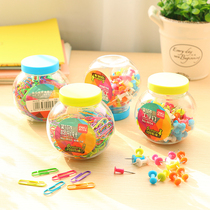 Deli 0053-54 Candy Color Paper Clip Color I-shaped Nails Office Financial Supplies Office Stationery Canned