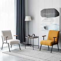 Single Sofa Lamb Wool Light Lavish Minimalist Living-room Bedroom Balcony Casual Table Light Core Suede Hospitality reception sofa Chair