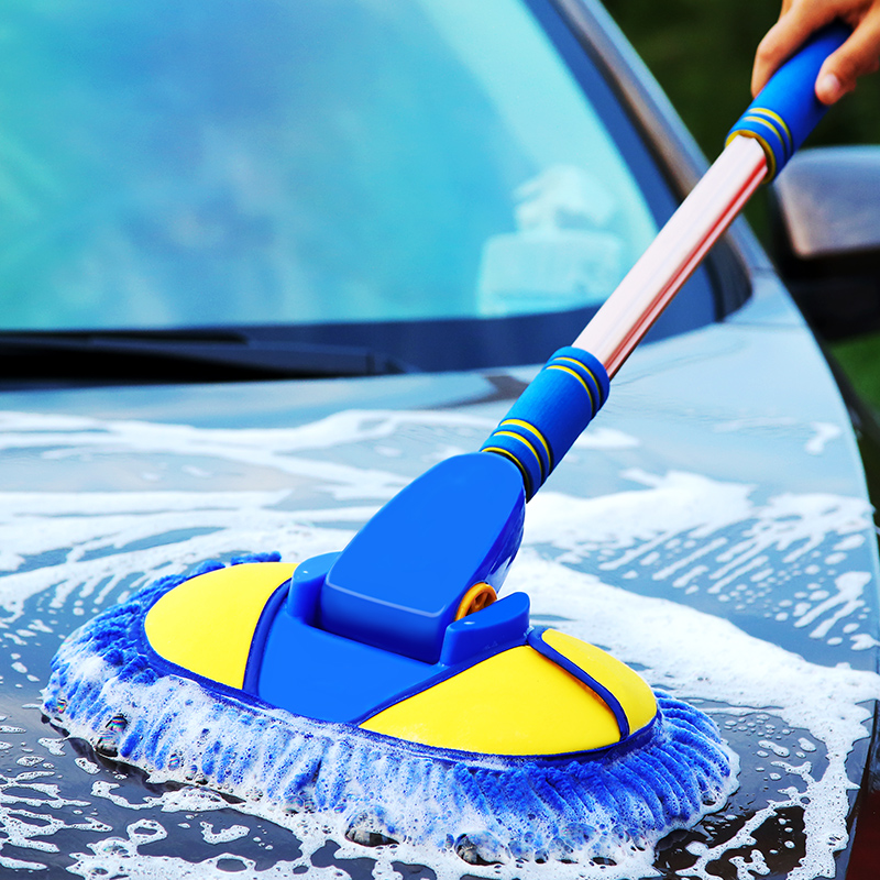 Car wash mop special car brush car brush soft bristle brush long handle telescopic artifact non-pure cotton household tool set