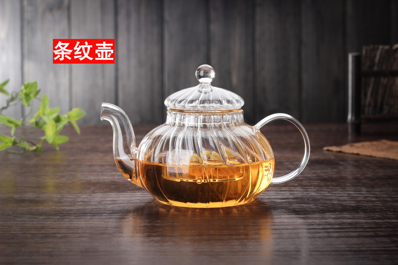 Ấm trà chịu nhiệt cao nhiệt độ ấm trà đặt bộ lọc hoa ấm trà nhỏ hộ gia đình thủy tinh ấm trà bình hãm trà
