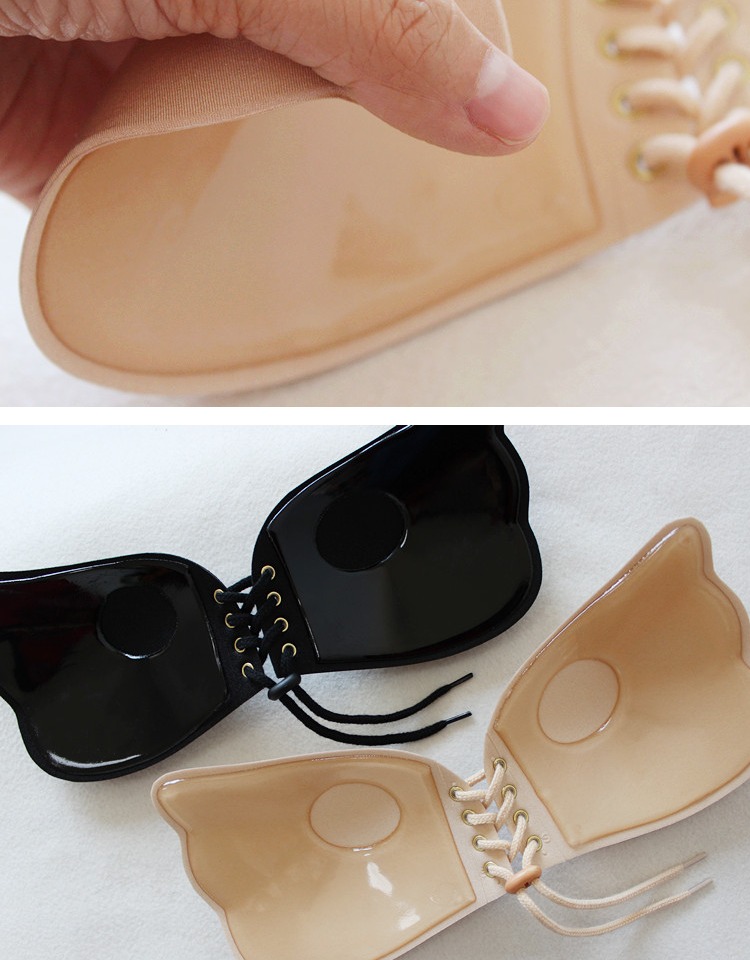 Nữ thần dây rút thu thập vô hình áo ngực vá vải silicone đồ lót không có váy cưới thoáng khí nội y cao cấp