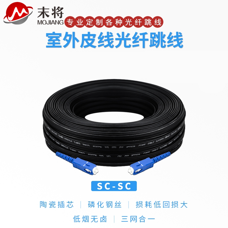 Molded leather cable optical fiber 10 20 50 100 meters home embedded indoor outdoor fiber extension cord finished