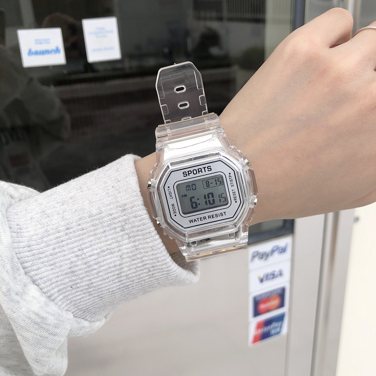 Small Square Watch for Female Students, ins Style, Simple, Non-Mechanical, Suitable for Middle and High School, Sporty, Harajuku Style, Makes Skin Look Fairer, Electronic Watch for Men