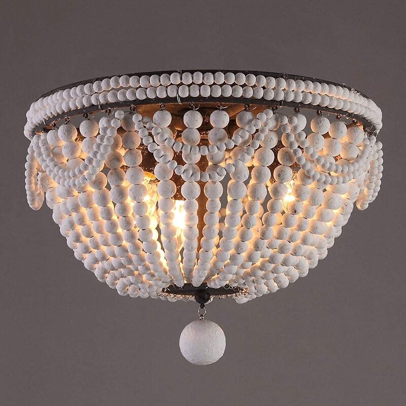 American Country Style, French Pastoral Style, Bohemian Style Wooden Bead Ceiling Light, Personalized Creative Bedroom, Hallway, Dining Room Lighting Fixtures American Country Style, French Pastoral Style, Bohemian Style Wooden Bead Ceiling Light, Personalized Creative Bedroom, Hallway, Dining Room Lighting Fixtures