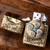 Genuine Zippo windproof Vintage dầu hỏa nhẹ làm Cũ nhất làm giàu chương bốn hình ảnh động vật nam bộ sưu tập Zop - Bật lửa