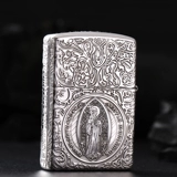 Zippo Ligher Pure Silver Deep Sculpture Пяти, доспехи Kedstanning Отцом мужской подарки Custom Collection ZP