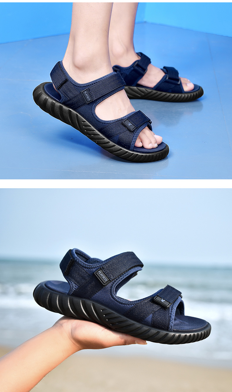 Playboy Sandals nam 2018 mùa hè mới Hàn Quốc sinh viên dép cá tính và dép hợp thời trang giản dị giày bãi biển