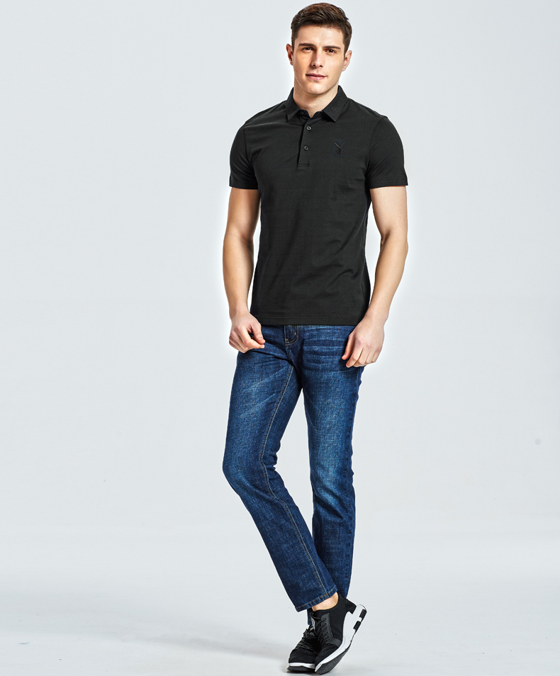 Playboy Nam Ngắn Tay Áo T-Shirt Màu Rắn Ve Áo Giản Dị POLO Áo Bông Mỏng Nam Quần Áo Mùa Hè Thủy Triều áo thun nam có cổ