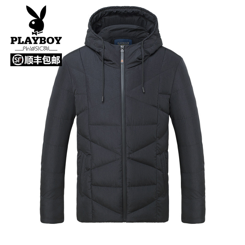 Playboy mùa đông nam áo khoác bông Hàn Quốc phiên bản của cơ thể bông ngắn mũ quần áo ấm bông áo khoác nam
