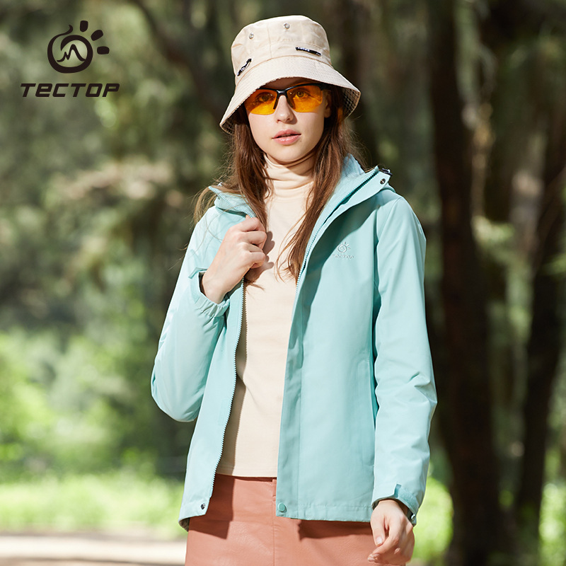 Autumn-winter new outdoor submachine clothes female Han version Three-in-one detachable two-piece windproof and waterproof mountaineering suit