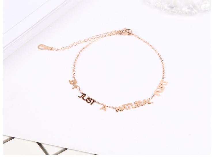 Hàn Quốc vàng hồng cổ điển thép titan vòng chân nữ 14K túi vàng chân hoang dã đơn giản gió lạnh một sinh viên gợi cảm - Vòng chân lắc chân nữ pnj